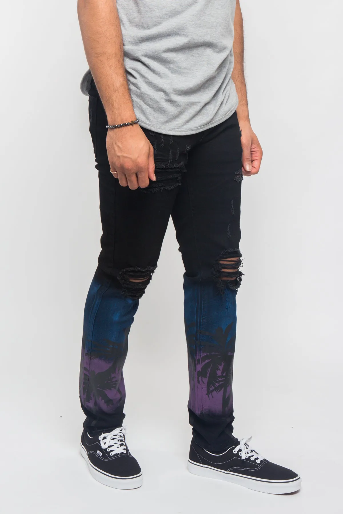 Distressed Airbrushed City Jeans