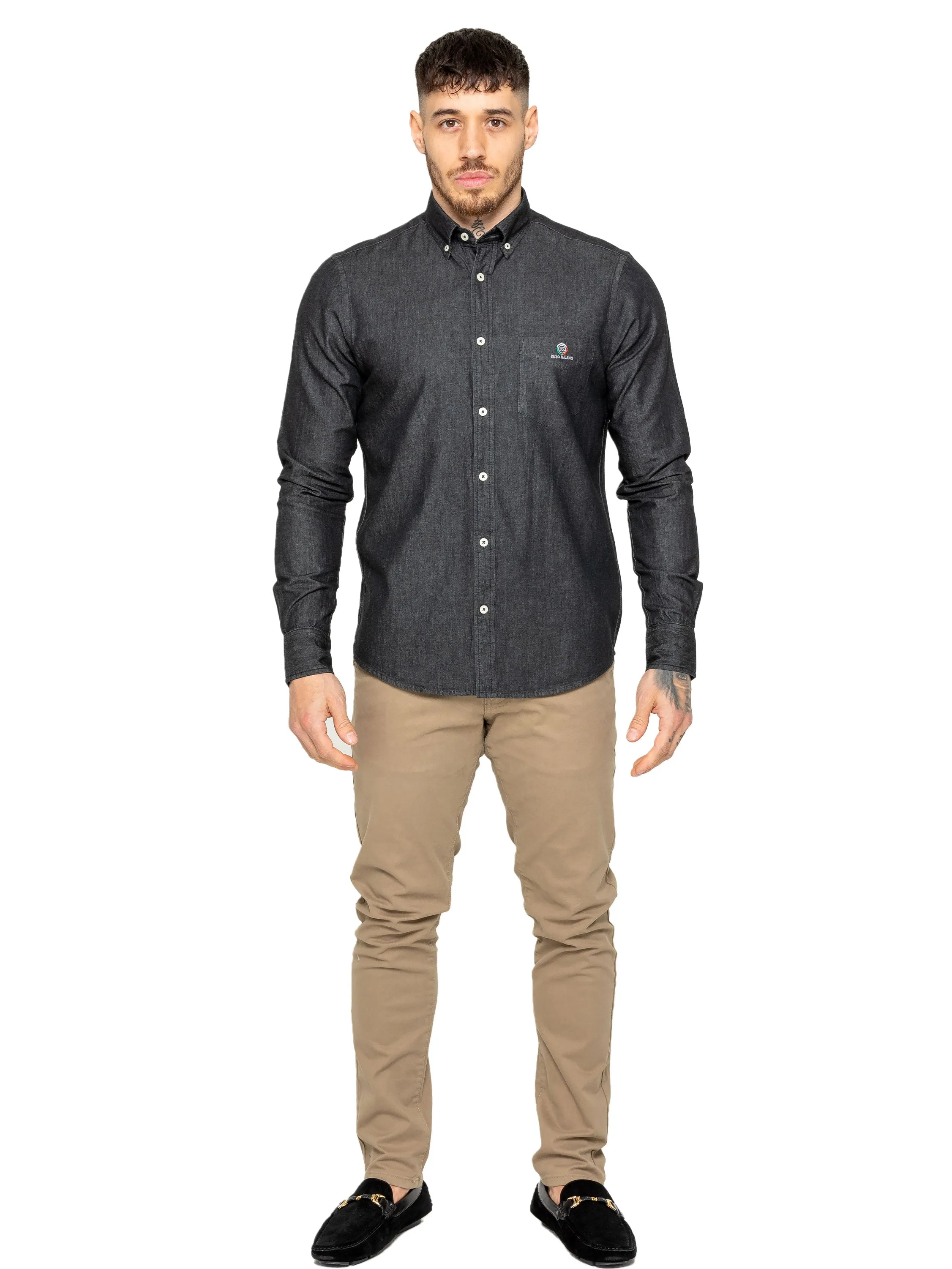 Enzo | Mens Regular Fit Denim Shirt