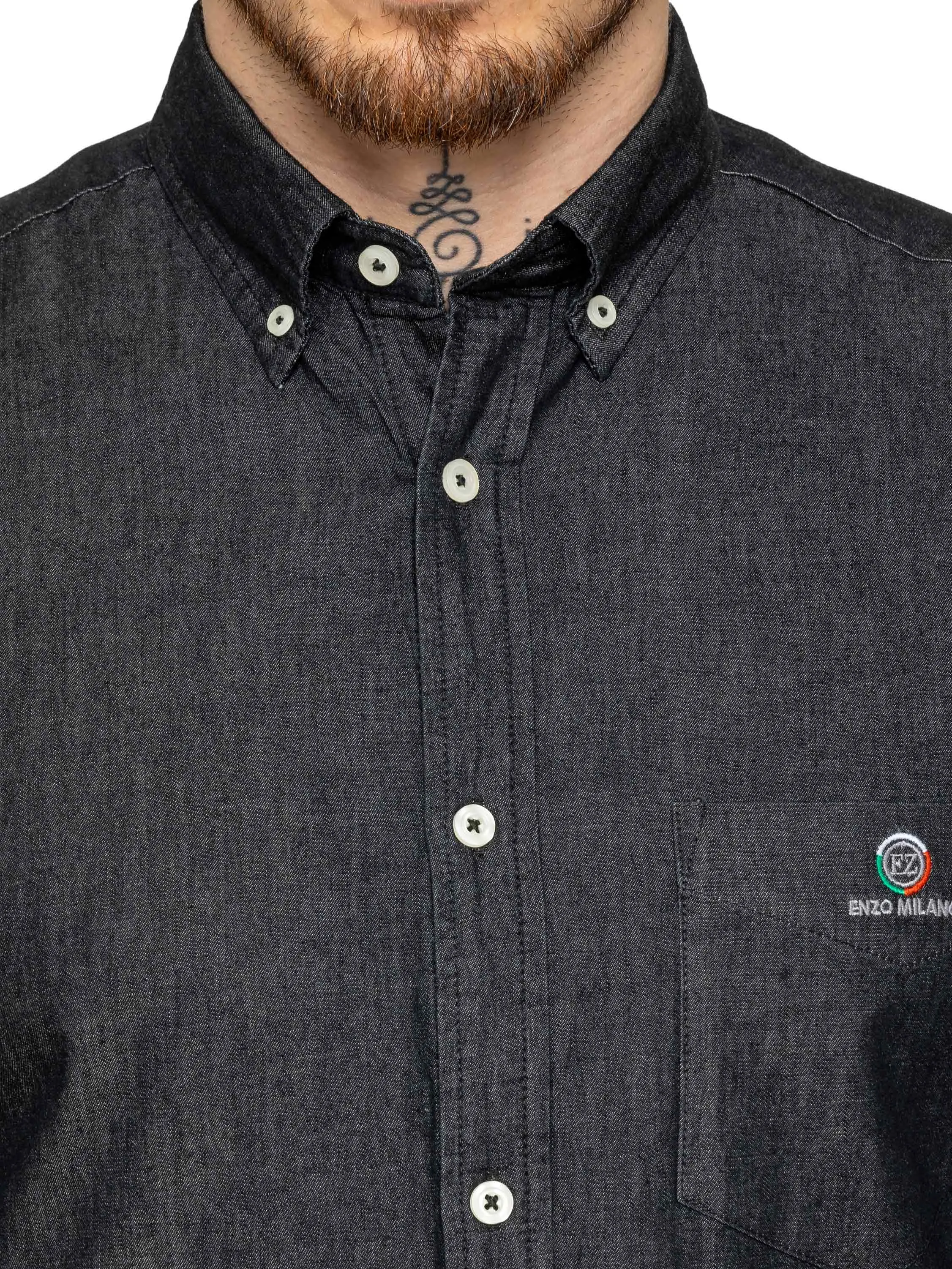 Enzo | Mens Regular Fit Denim Shirt