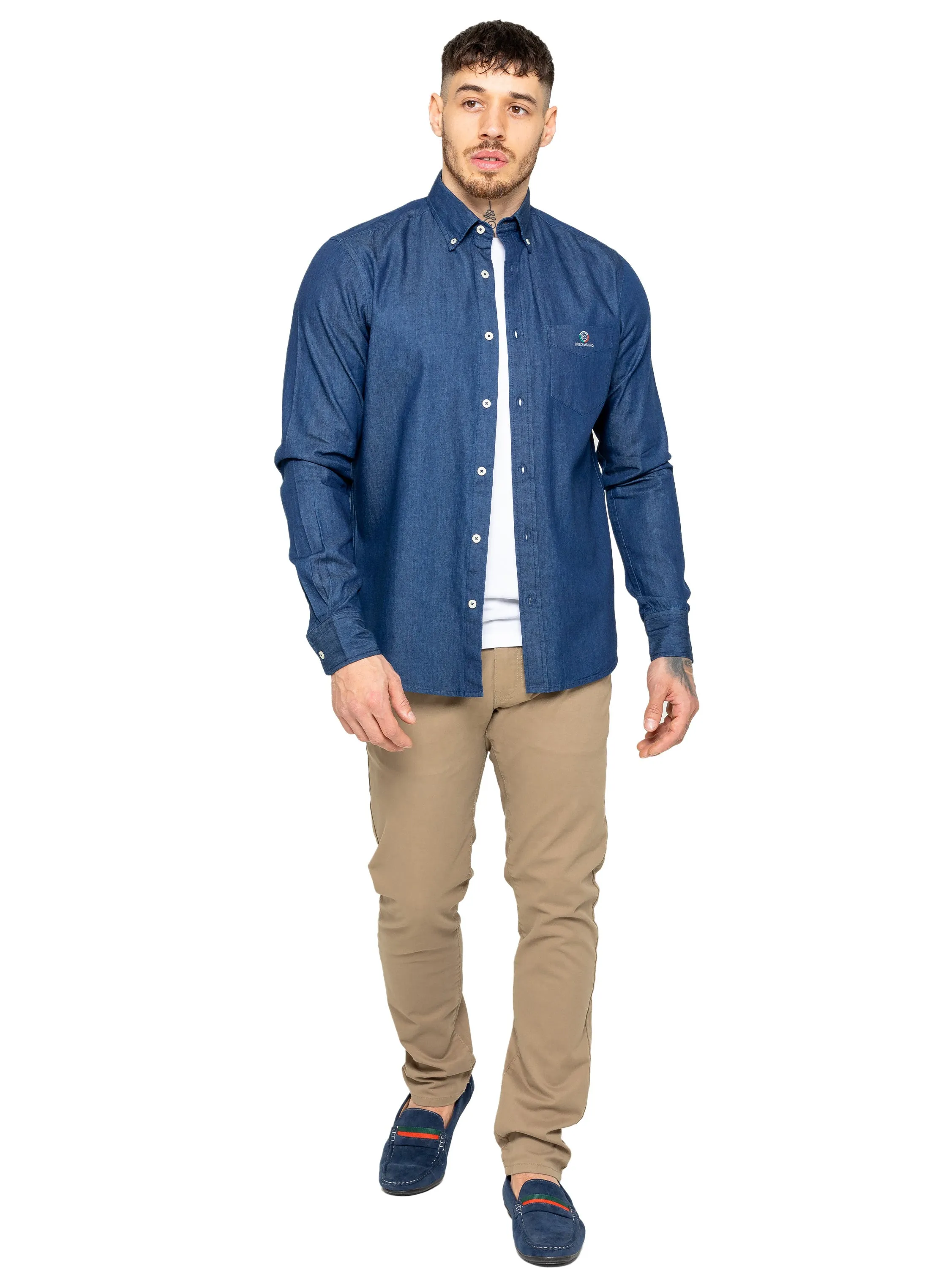 Enzo | Mens Regular Fit Denim Shirt