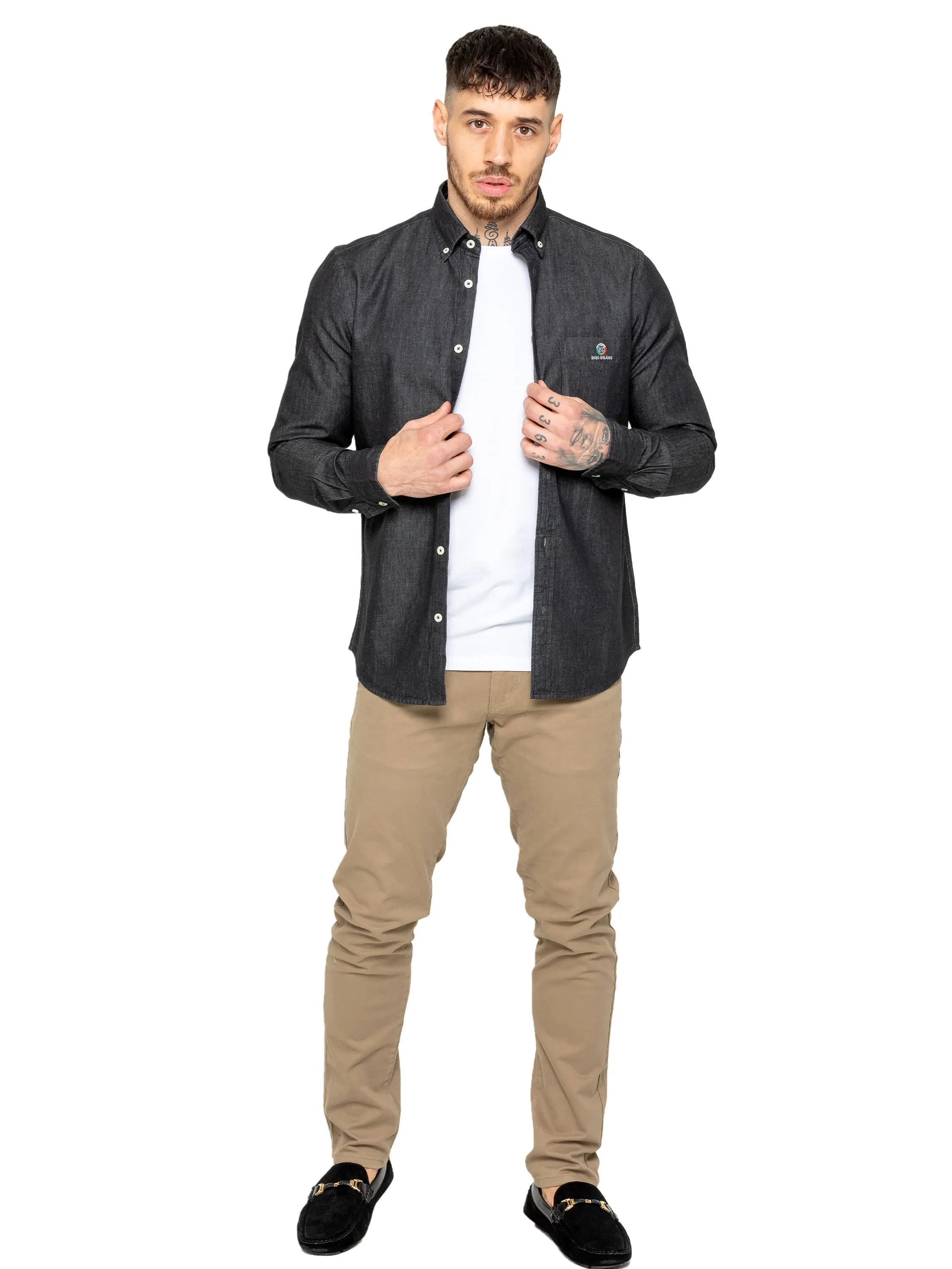 Enzo | Mens Regular Fit Denim Shirt