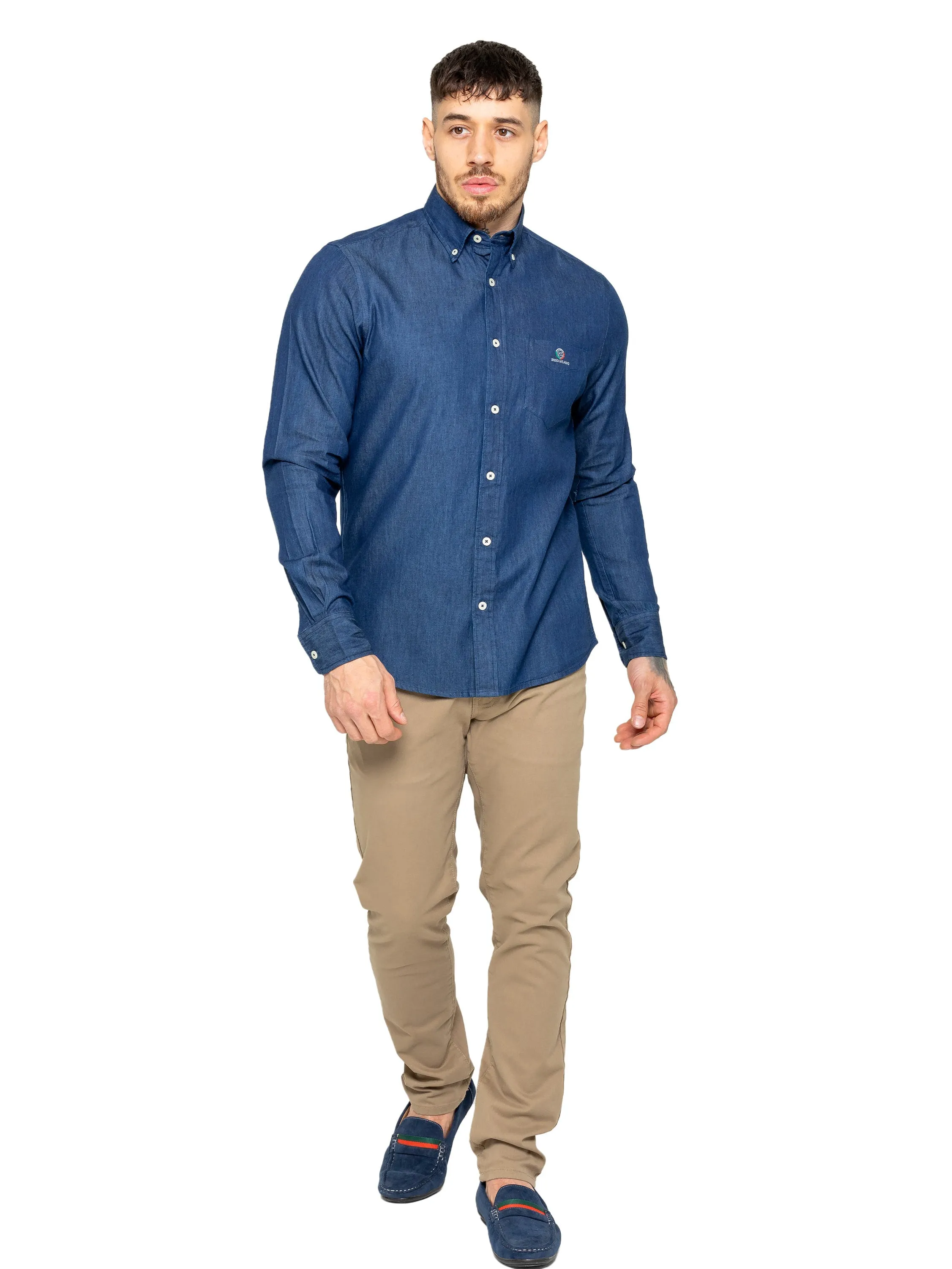 Enzo | Mens Regular Fit Denim Shirt