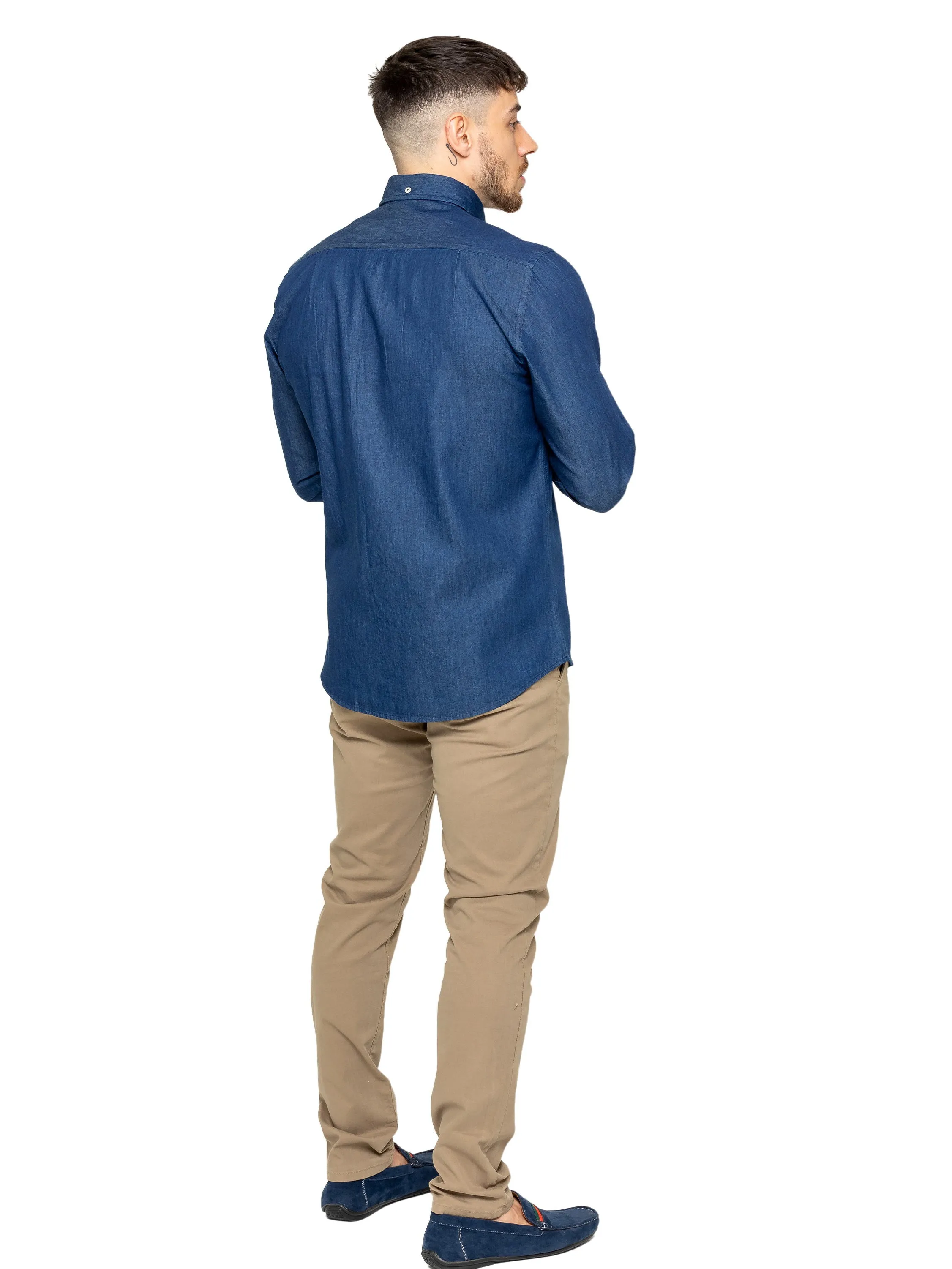 Enzo | Mens Regular Fit Denim Shirt