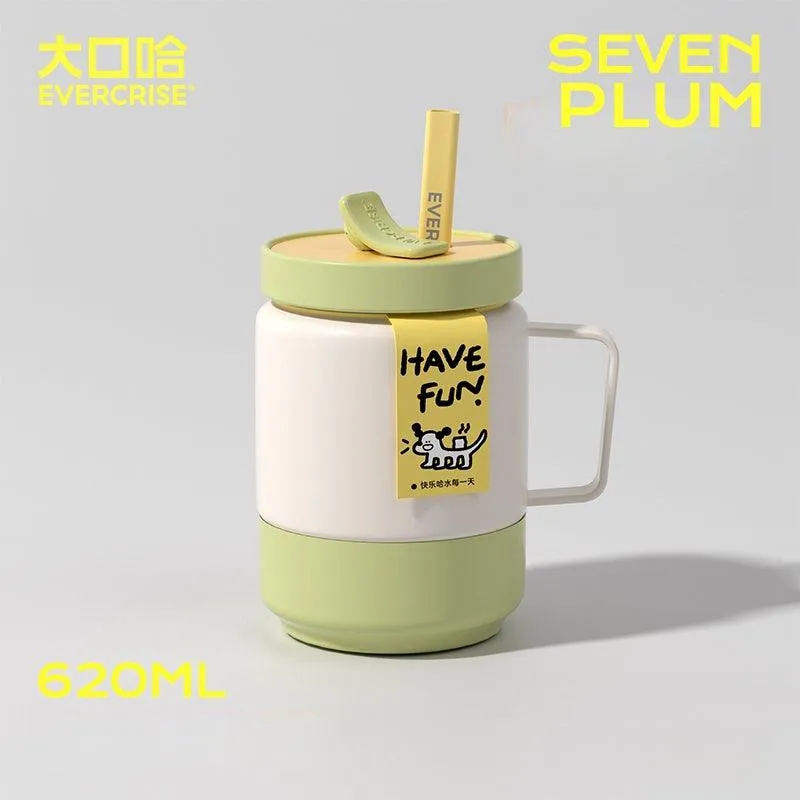 EVERCRISE HipHop Cup: Fun and Functional Insulated Straw Cup 620ml