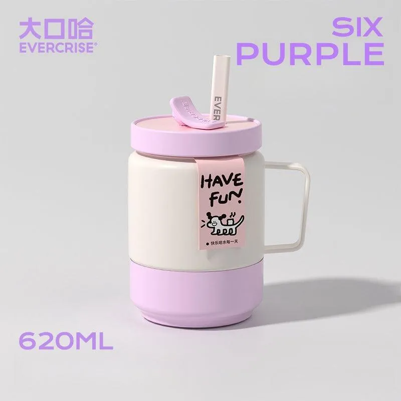 EVERCRISE HipHop Cup: Fun and Functional Insulated Straw Cup 620ml