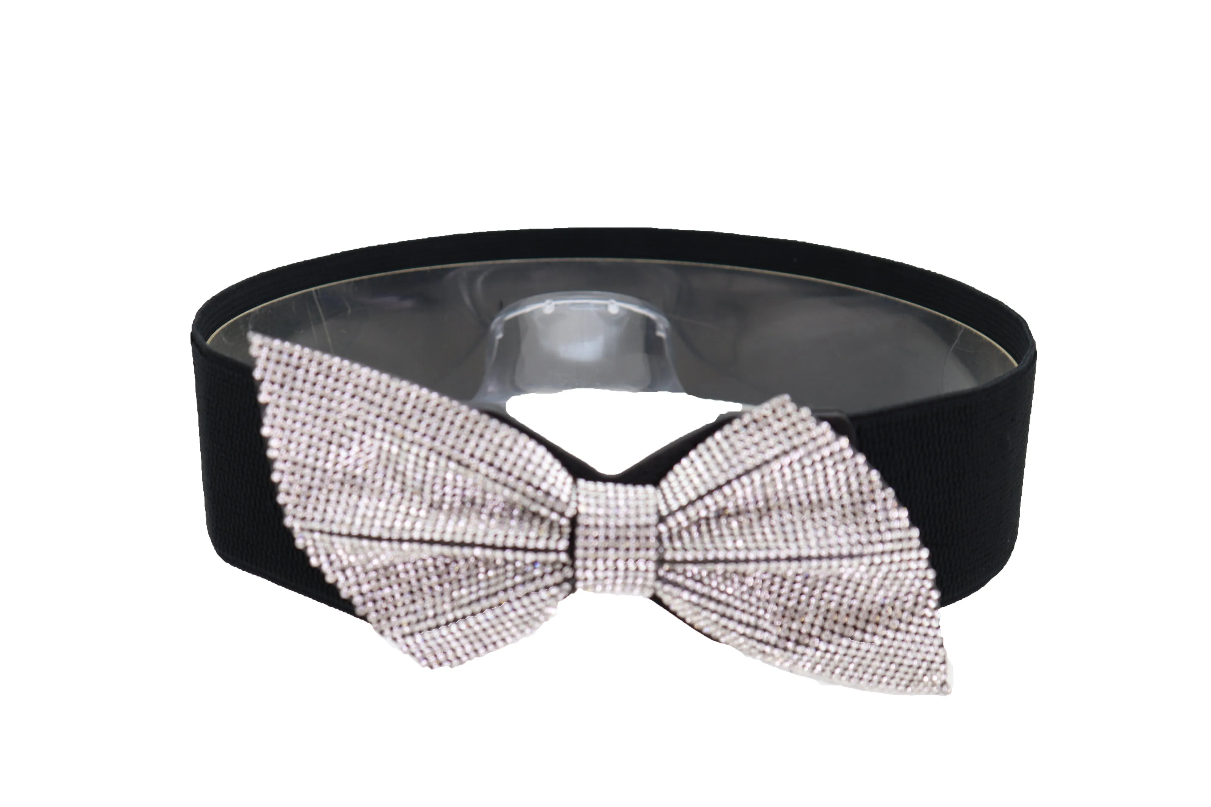 Fancy Fashion Elastic Hip Waist Belt Bling Bow Tie Ribbon Buckle S M L