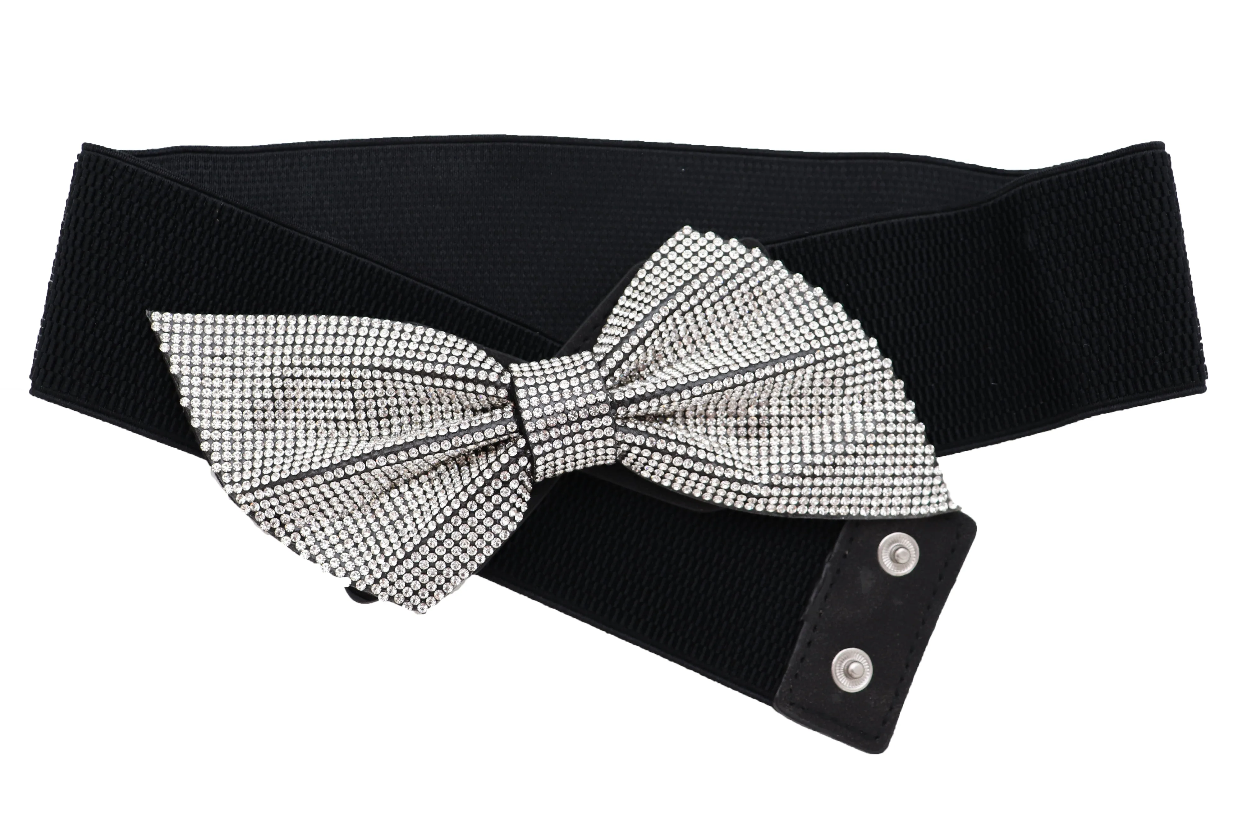 Fancy Fashion Elastic Hip Waist Belt Bling Bow Tie Ribbon Buckle S M L