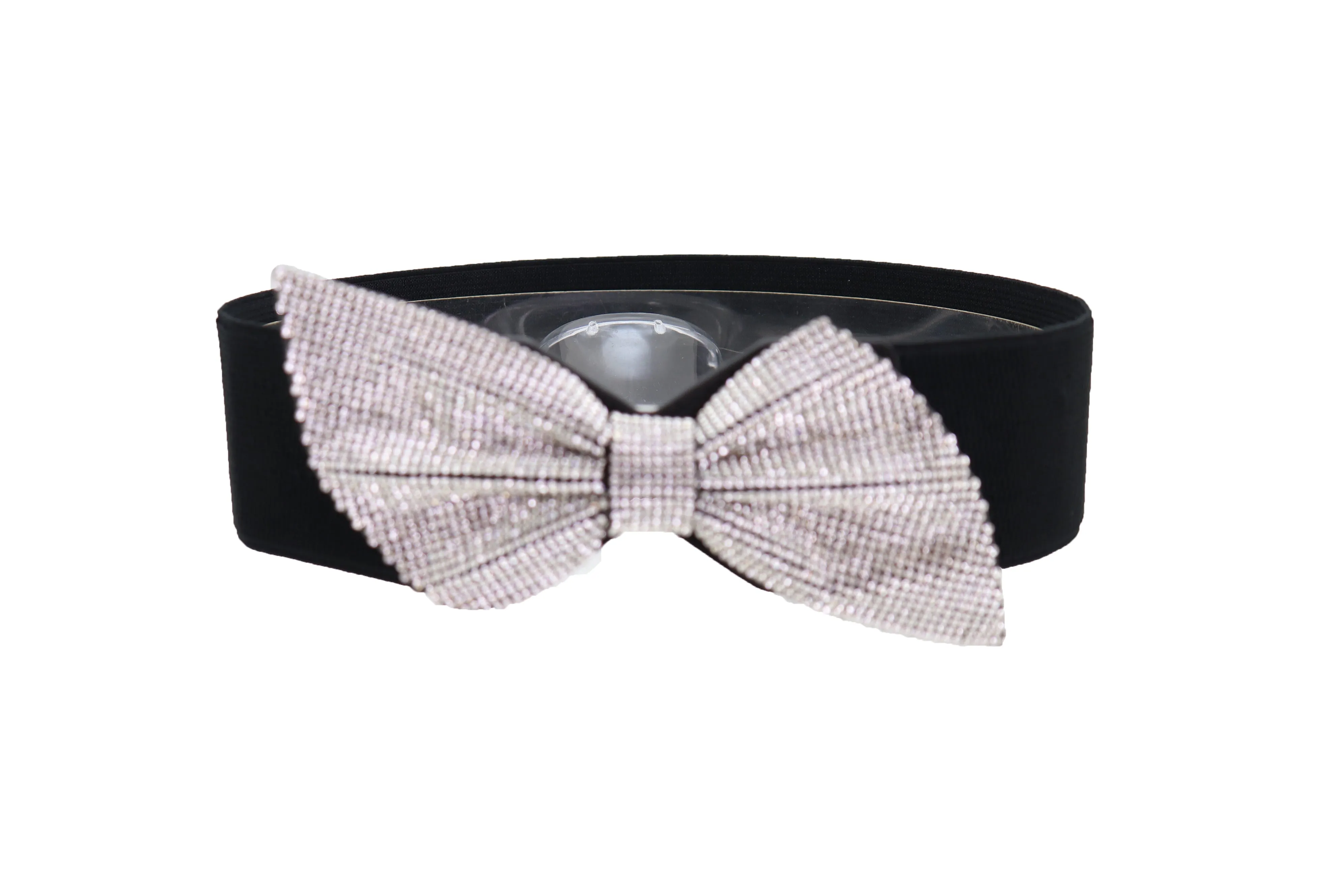 Fancy Fashion Elastic Hip Waist Belt Bling Bow Tie Ribbon Buckle S M L