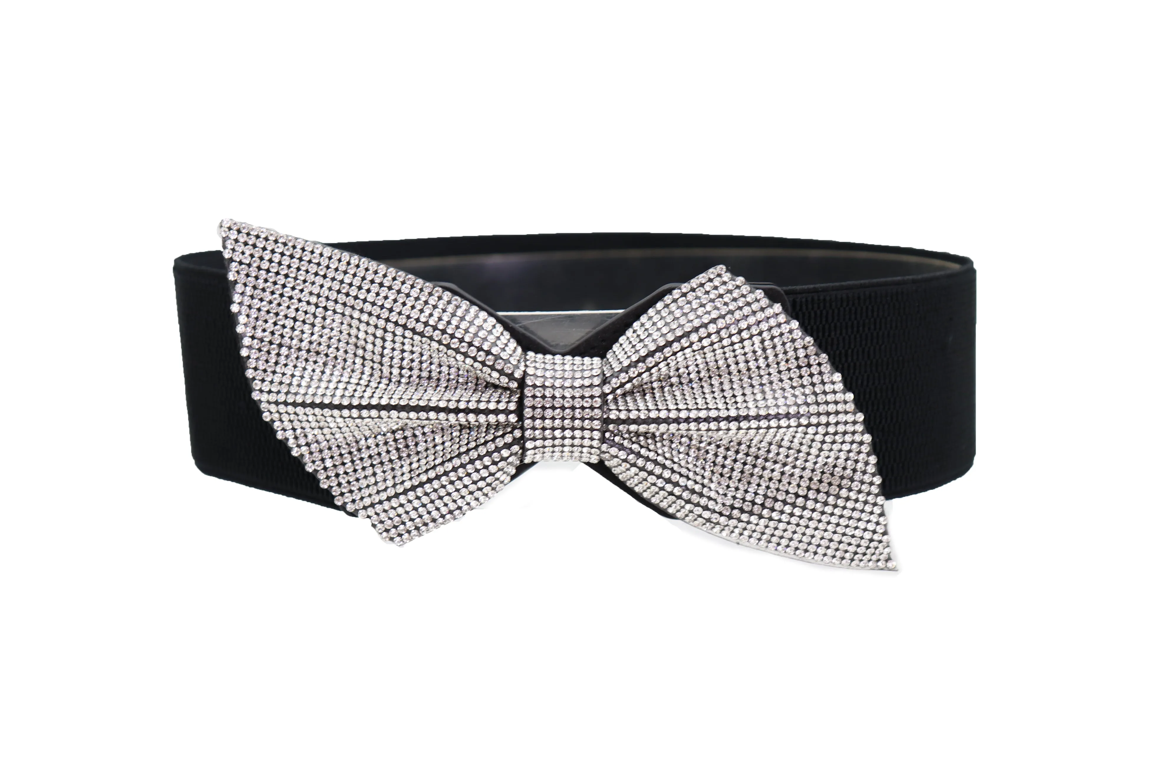 Fancy Fashion Elastic Hip Waist Belt Bling Bow Tie Ribbon Buckle S M L