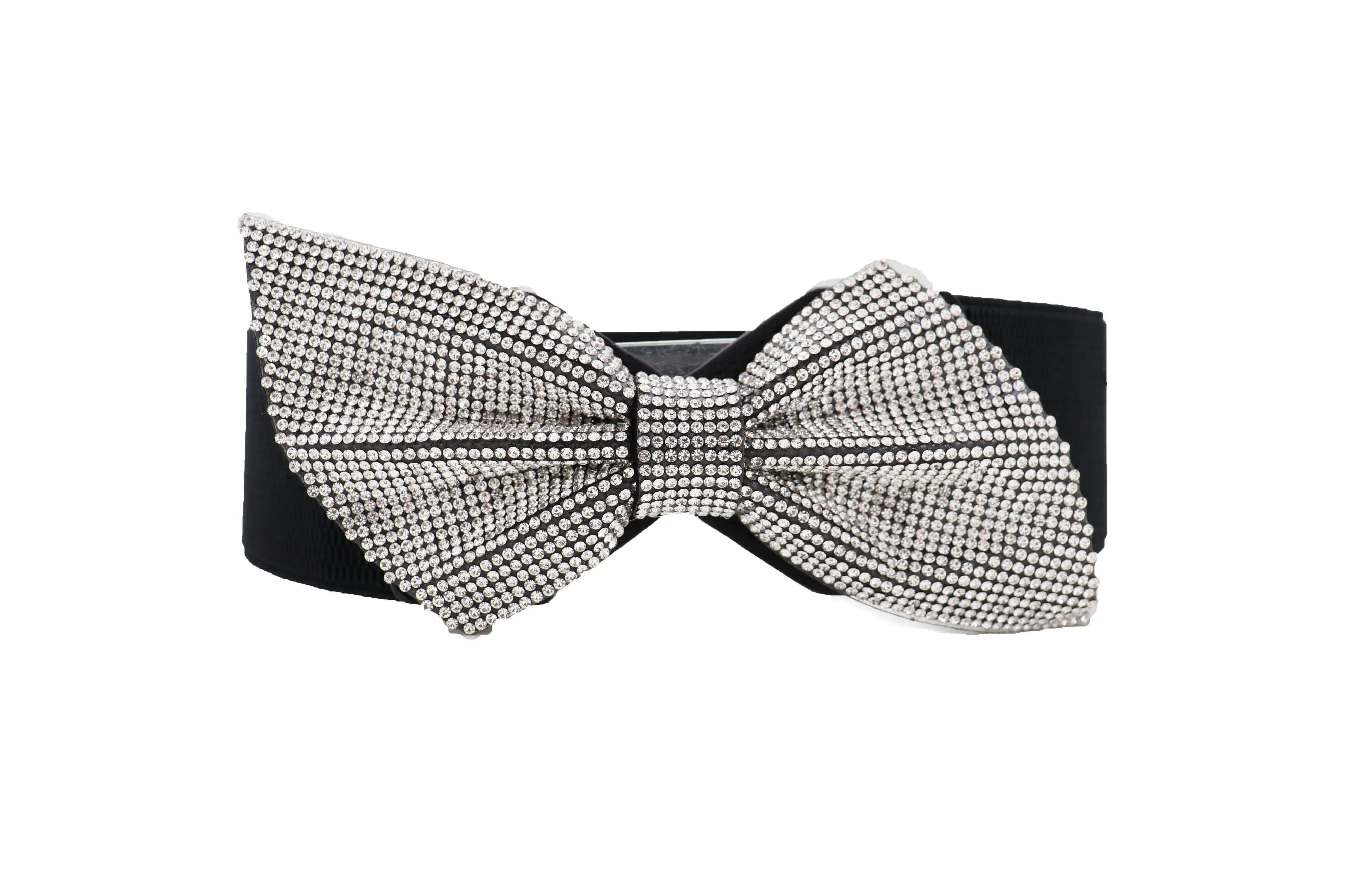 Fancy Fashion Elastic Hip Waist Belt Bling Bow Tie Ribbon Buckle S M L