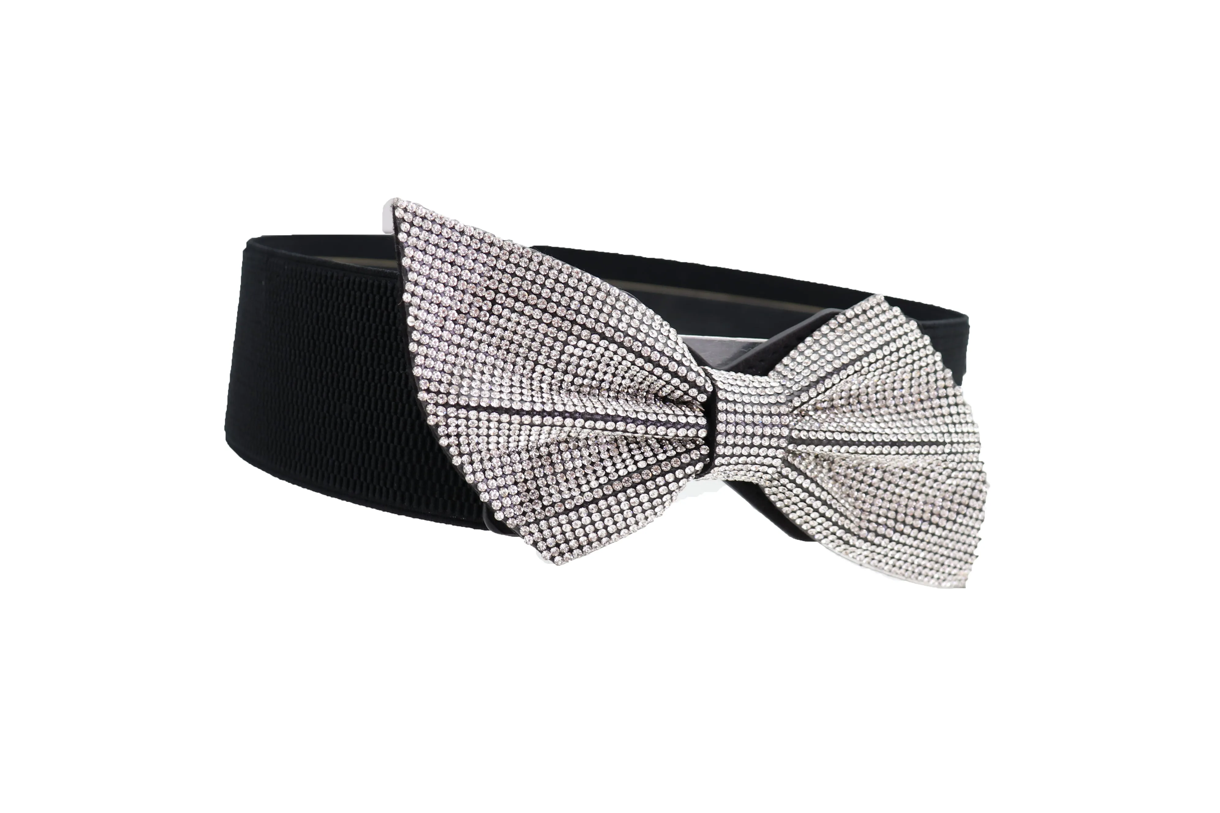 Fancy Fashion Elastic Hip Waist Belt Bling Bow Tie Ribbon Buckle S M L