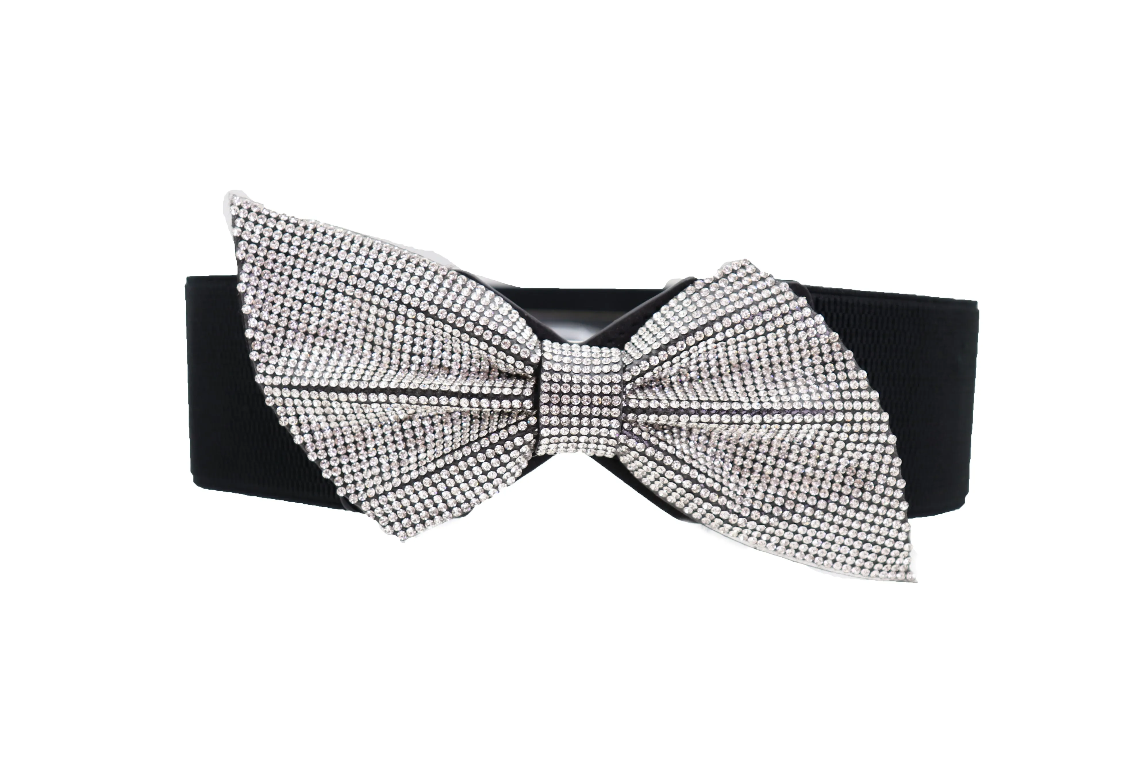 Fancy Fashion Elastic Hip Waist Belt Bling Bow Tie Ribbon Buckle S M L