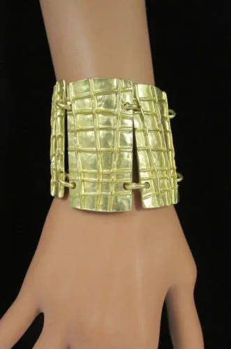 Gold Metal Plate Chains Bracelet African Trible Style Fashion