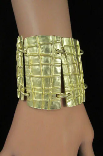 Gold Metal Plate Chains Bracelet African Trible Style Fashion