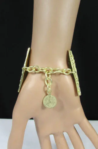 Gold Metal Plate Chains Bracelet African Trible Style Fashion