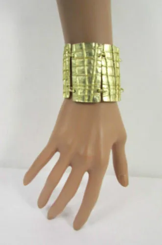 Gold Metal Plate Chains Bracelet African Trible Style Fashion