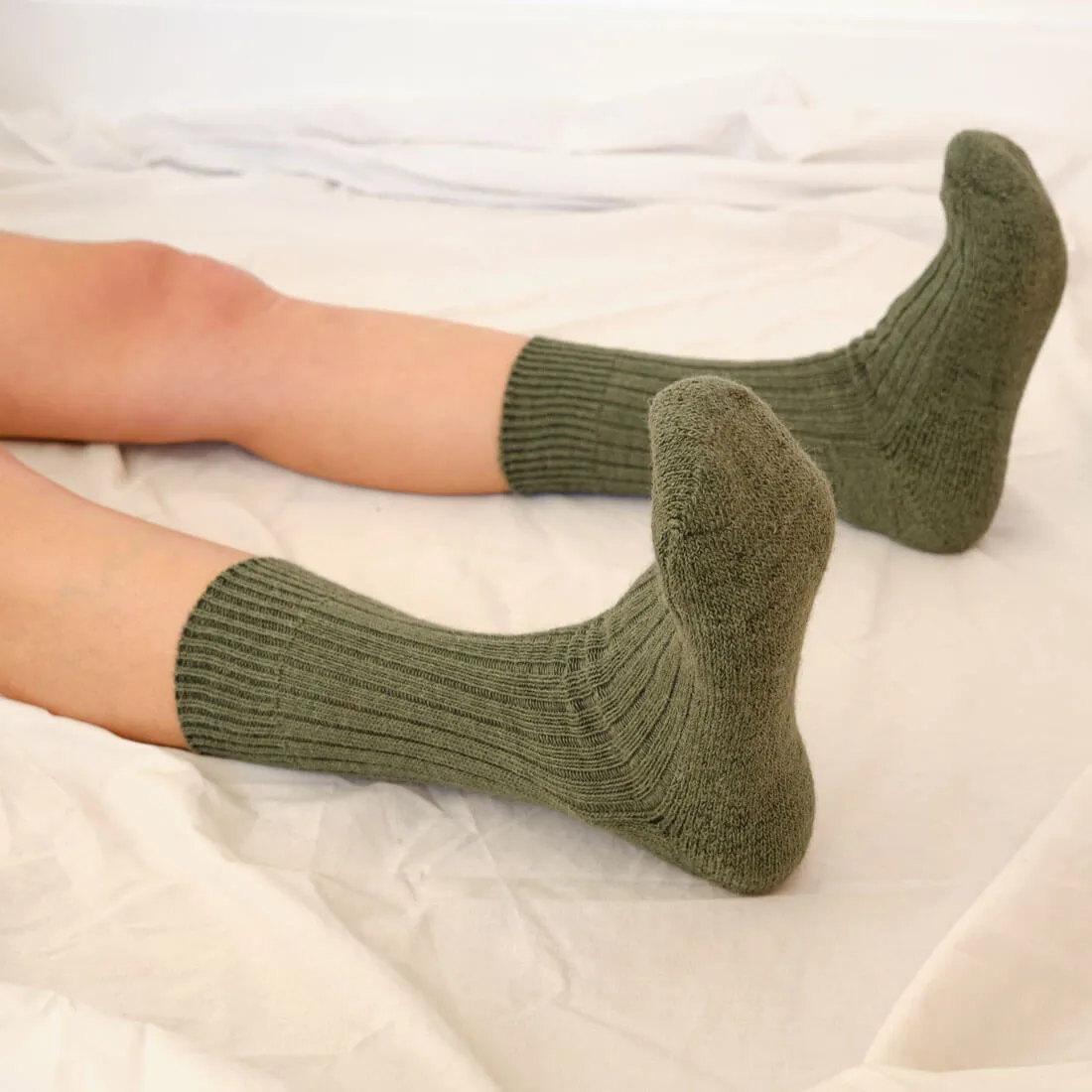 Green Alpaca Walking Socks