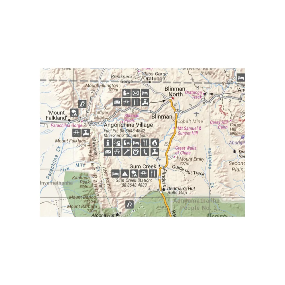 Hema Flinders Ranges Featuring Ikara Flinders Ranger NP Waterproof Map