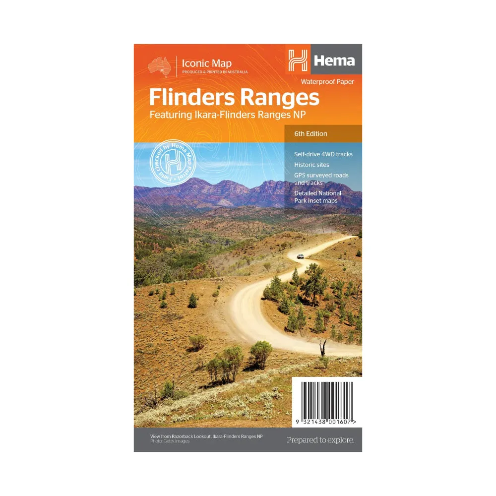 Hema Flinders Ranges Featuring Ikara Flinders Ranger NP Waterproof Map