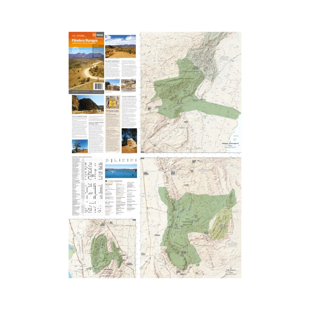 Hema Flinders Ranges Featuring Ikara Flinders Ranger NP Waterproof Map