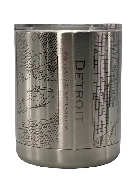 Map of Detroit Insulated Cup / Silver