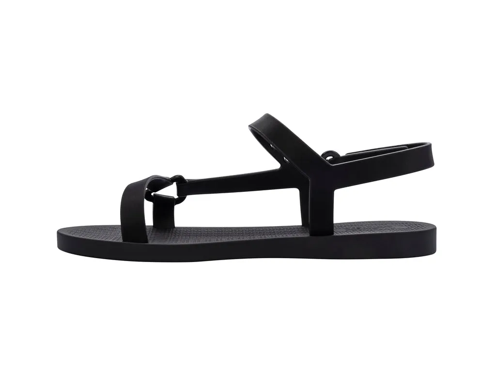 Melissa Sun Downtown AD Flat Black Sandal For Women