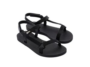 Melissa Sun Downtown AD Flat Black Sandal For Women