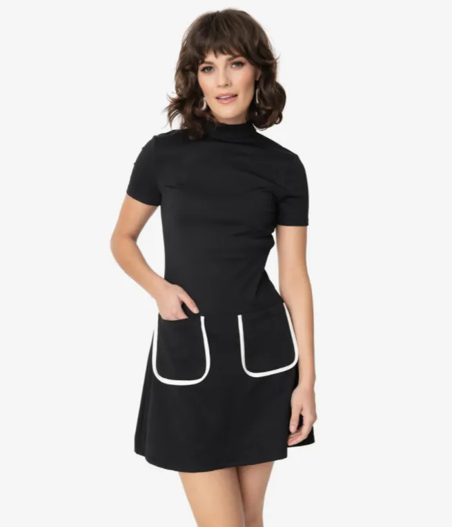 Mock Neck Wave Maker Dress