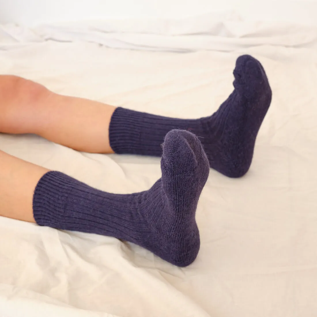 Navy Alpaca Walking Socks