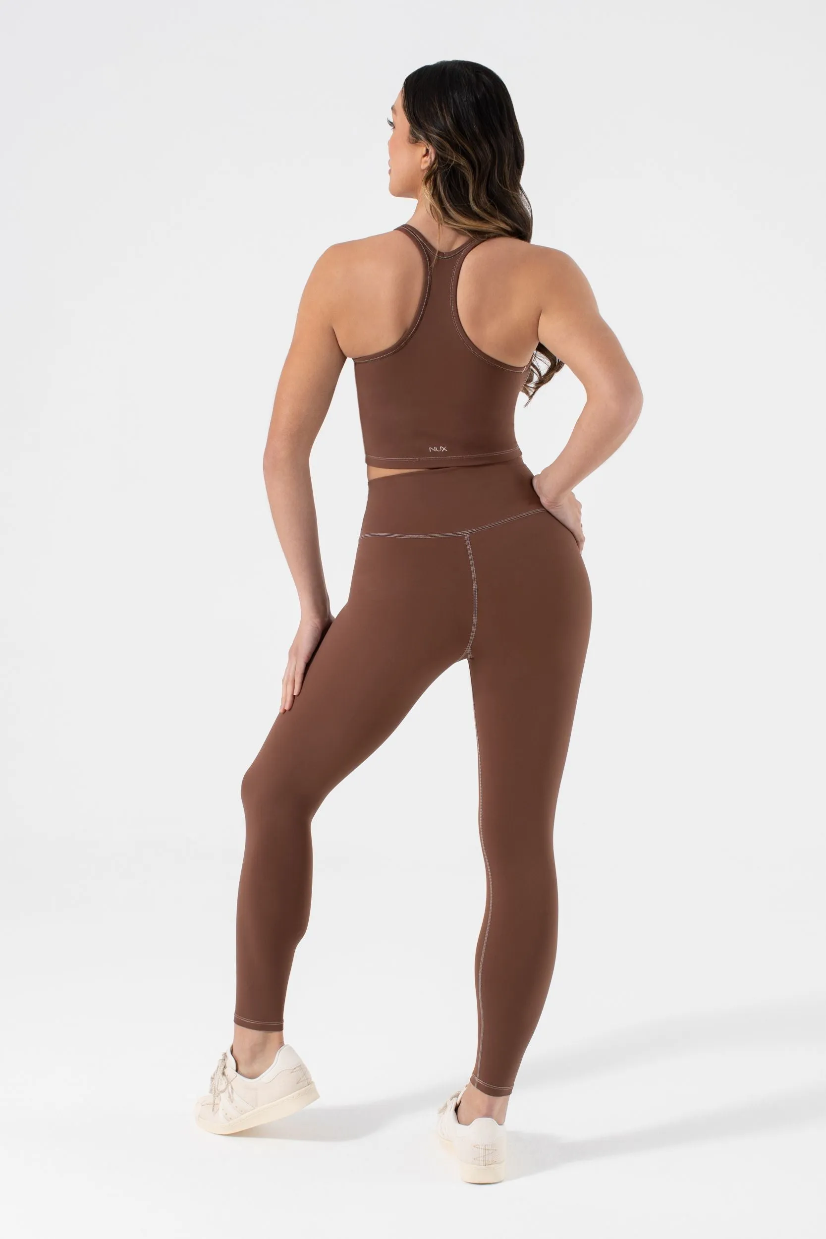 NUX Active Women's Willow Lightweight 7/8 Leggings - Chocolate Brown