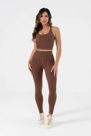 NUX Active Women's Willow Lightweight 7/8 Leggings - Chocolate Brown