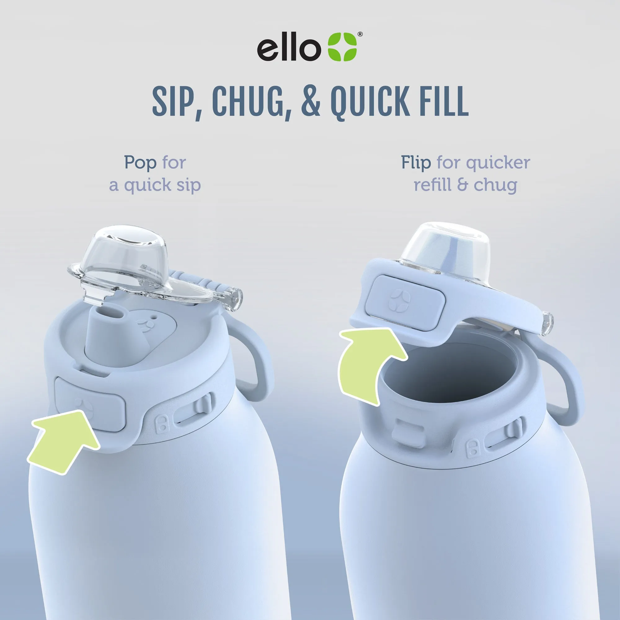 Pop & Fill Stainless Steel Water Bottle