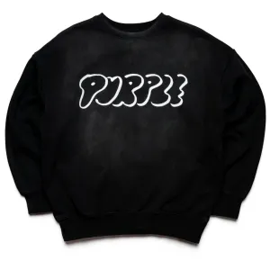 Purple Brand Outline Crewneck - Black