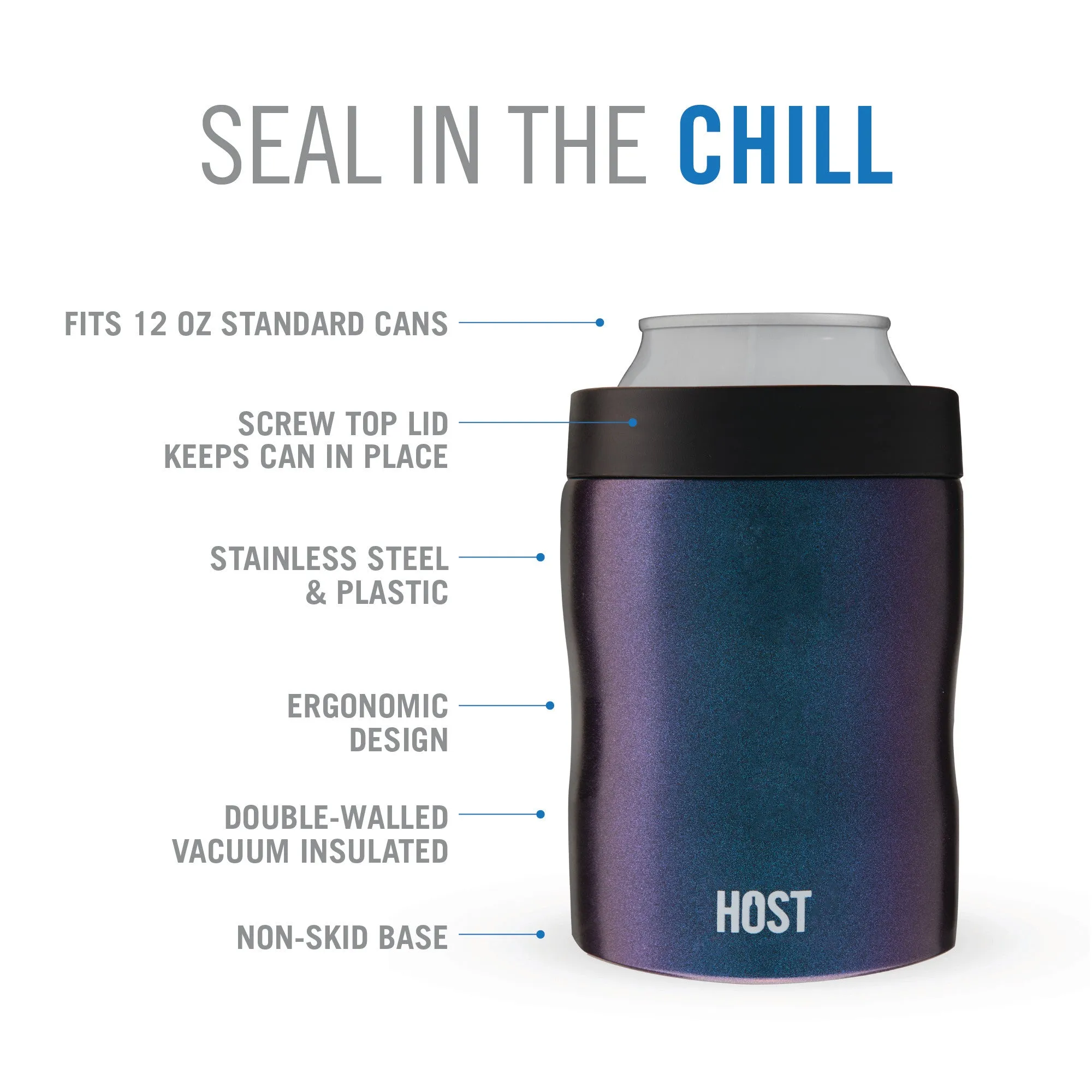 Stay-Chill Standard Can Cooler in Galaxy Black