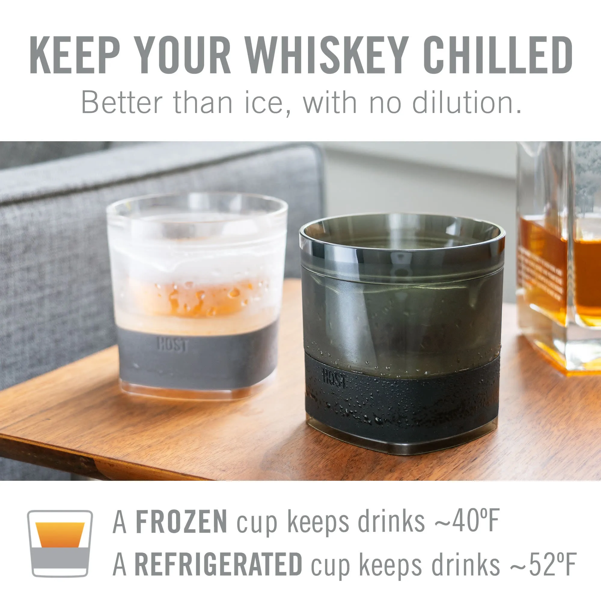 Whiskey FREEZE™ Cooling Cup in Grey, Set of 2