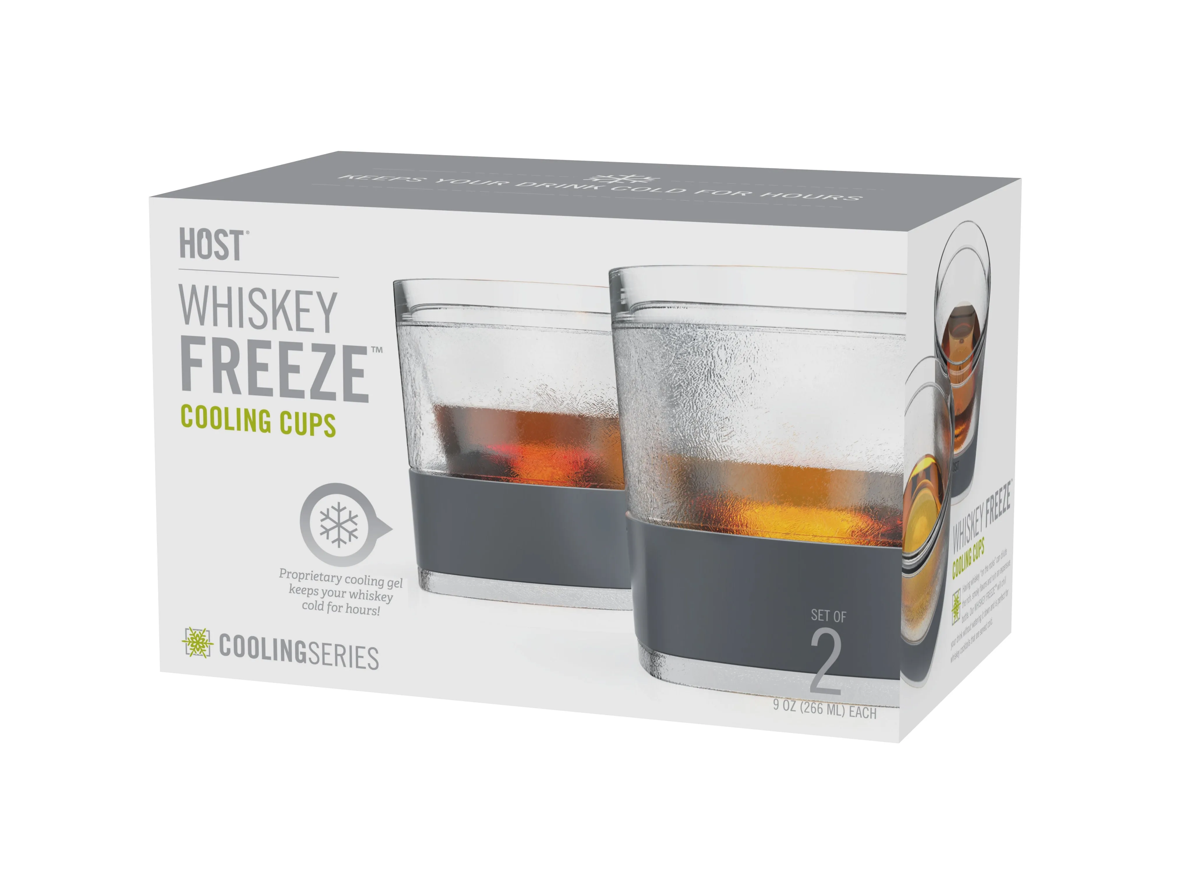 Whiskey FREEZE™ Cooling Cup in Grey, Set of 2