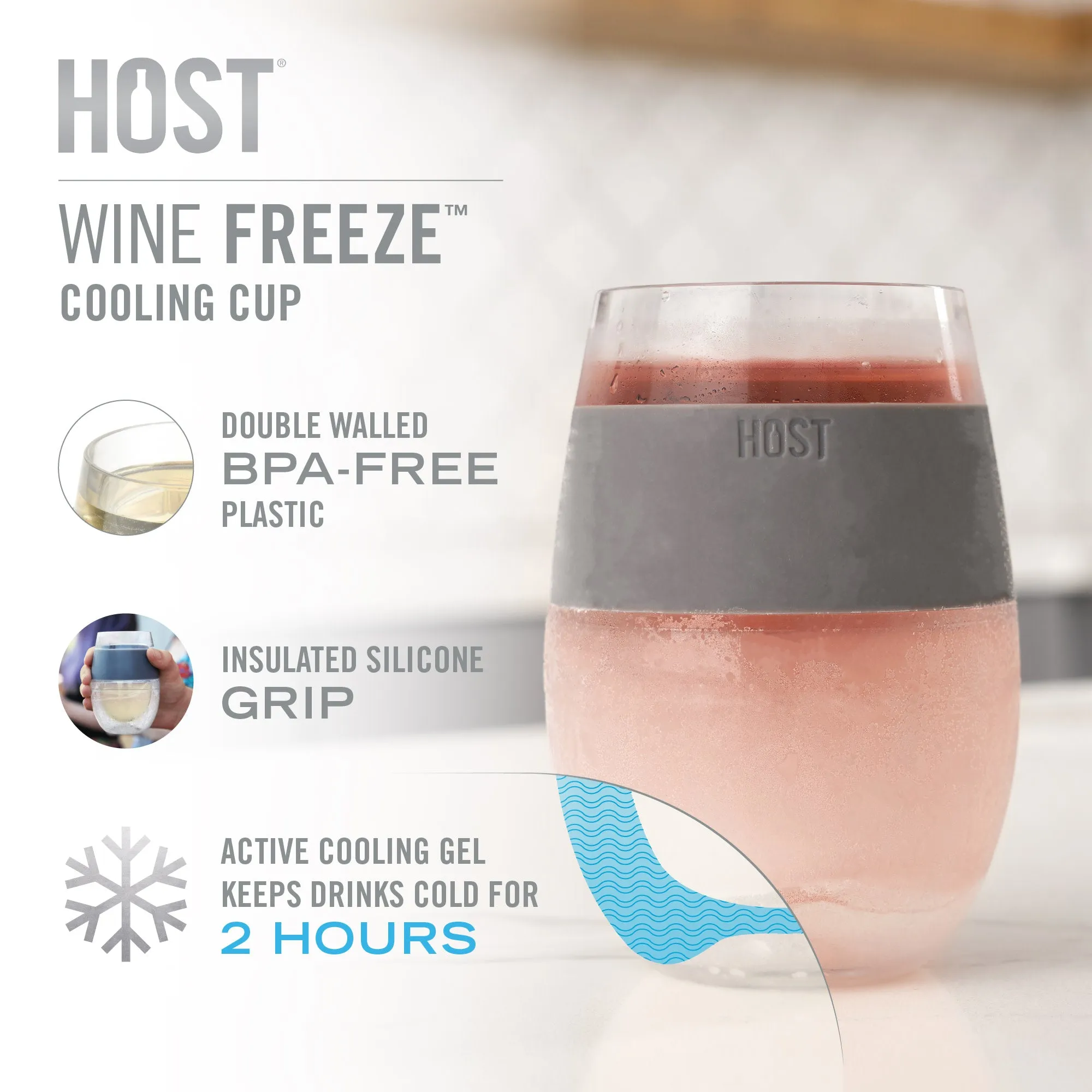 Wine FREEZE™ Cooling Cup in Coral