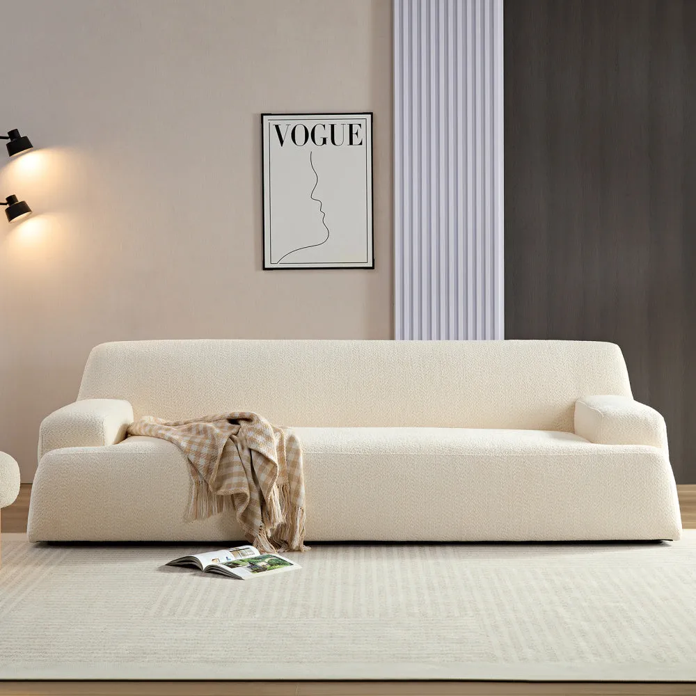 WKS9 White  sofa  , durable fabric, solid wood frame, high density sponge filler