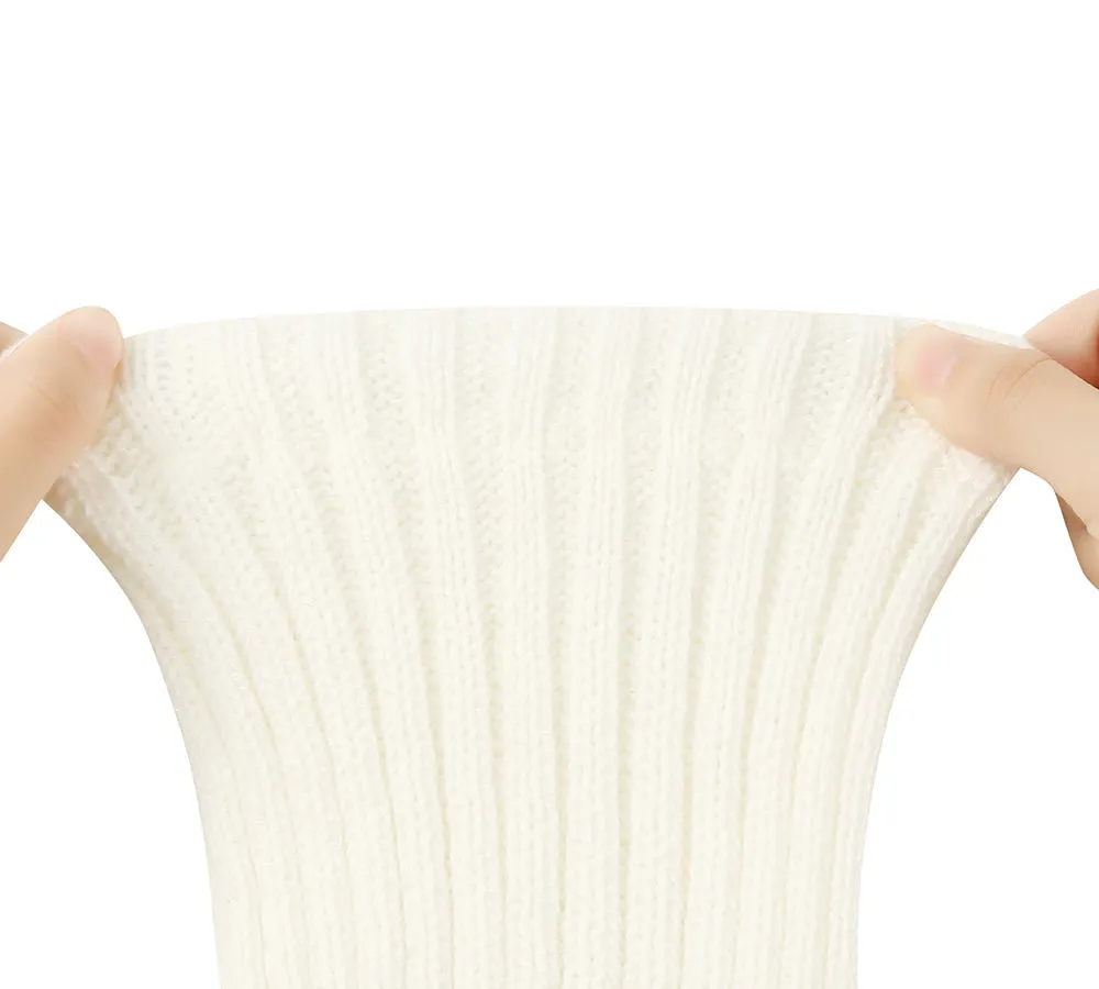 Women Stretchy Ribbed Knit Thick Leg Warmers