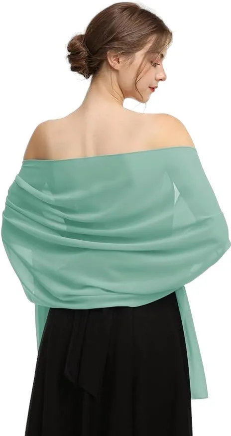 Women's Lightweight Silky Sheer Chiffon-Like Summer Scarves in Pretty Spring Colors