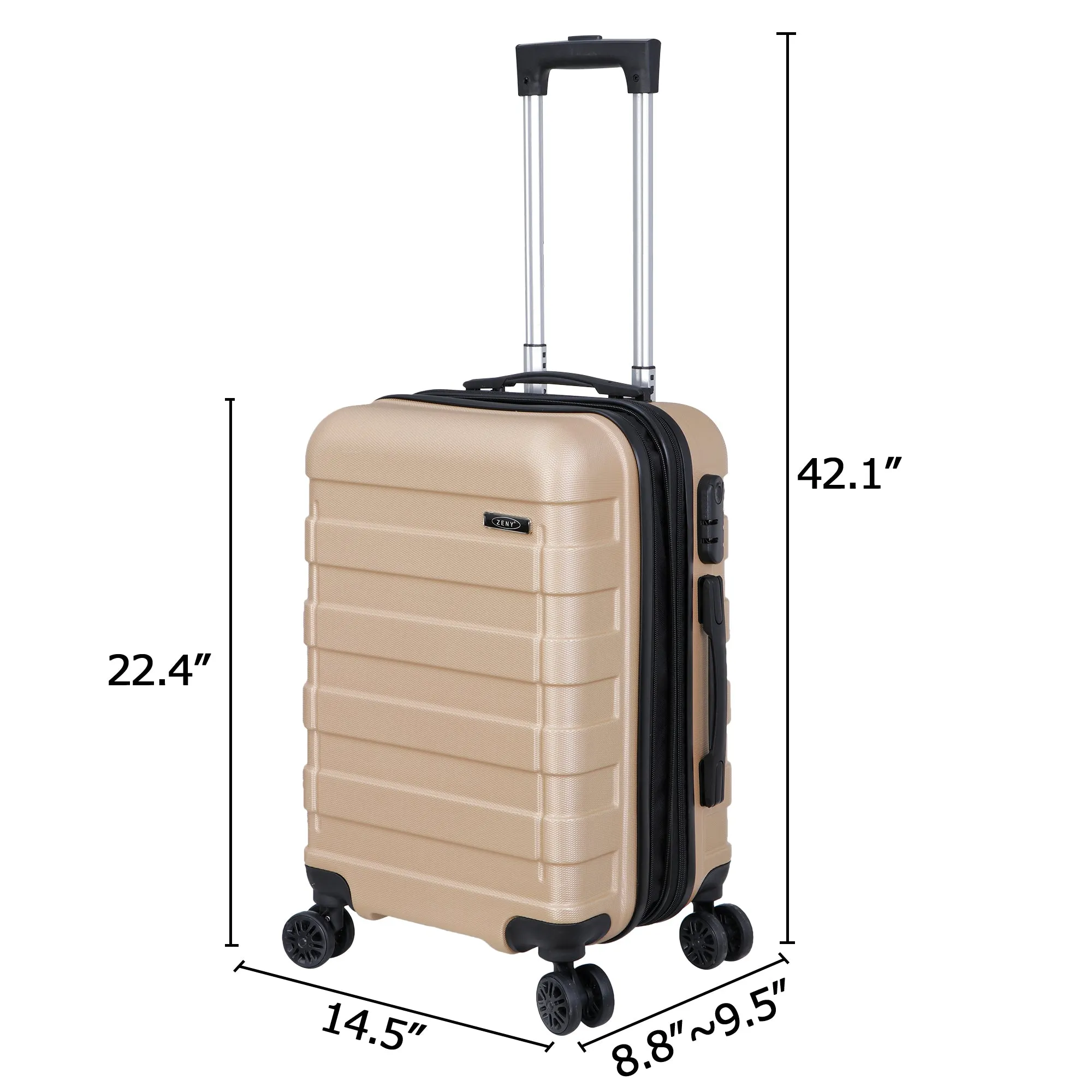 ZENY™ 21 Inch Expandable Suitcase Hardside Carry-On Travel Luggage